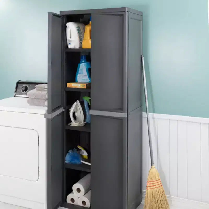Lot de 2 armoires de rangement de garage Sterilite à 4 étagères réglables, gris