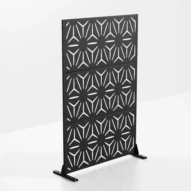 Écran en acier galvanisé noir Star 01 183x120x40cm