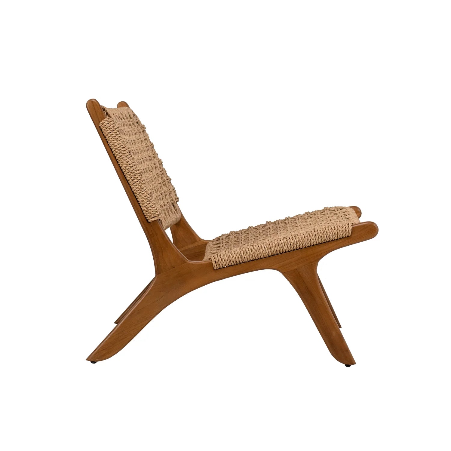 Fauteuil de jardin rustique en teck tressé - Extérieur
