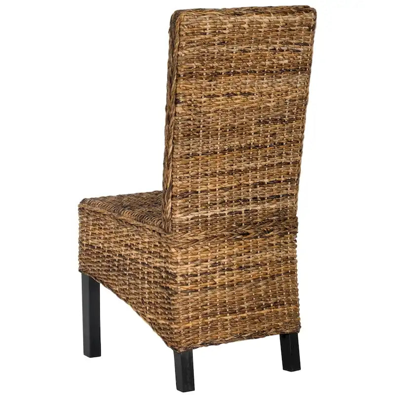 Lot de 2 chaises de salle à manger en osier naturel 48L x 56P x 104H cm, style bohème côtier