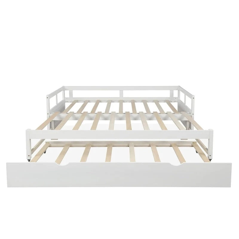 Lit gigogne extensible, Lit gigogne en bois avec tiroir-lit
