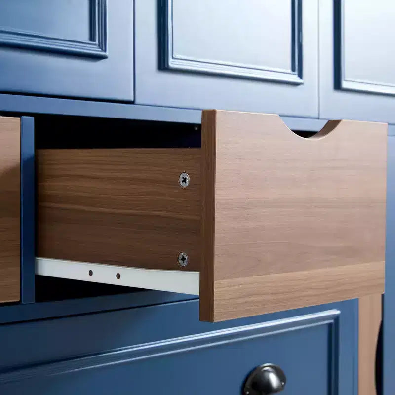 Garde-manger de cuisine autoportant Whisen de 180 cm de haut, grand buffet de salle à manger avec 4 portes pliantes, étagères, porte-bouteilles