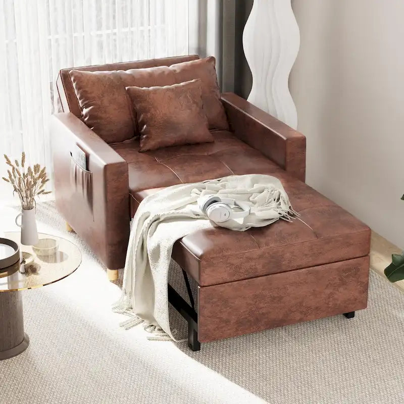 Fauteuil convertible 3-en-1, plusieurs coloris, une place