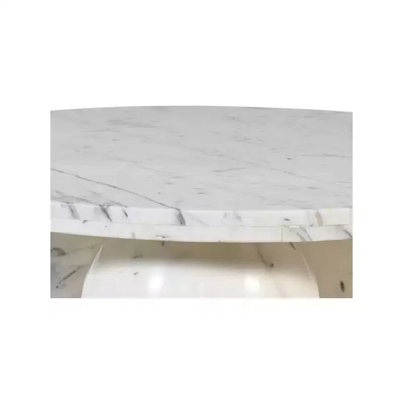 Table basse ronde en marbre avec pieds sphériques, multicolore, 4 places