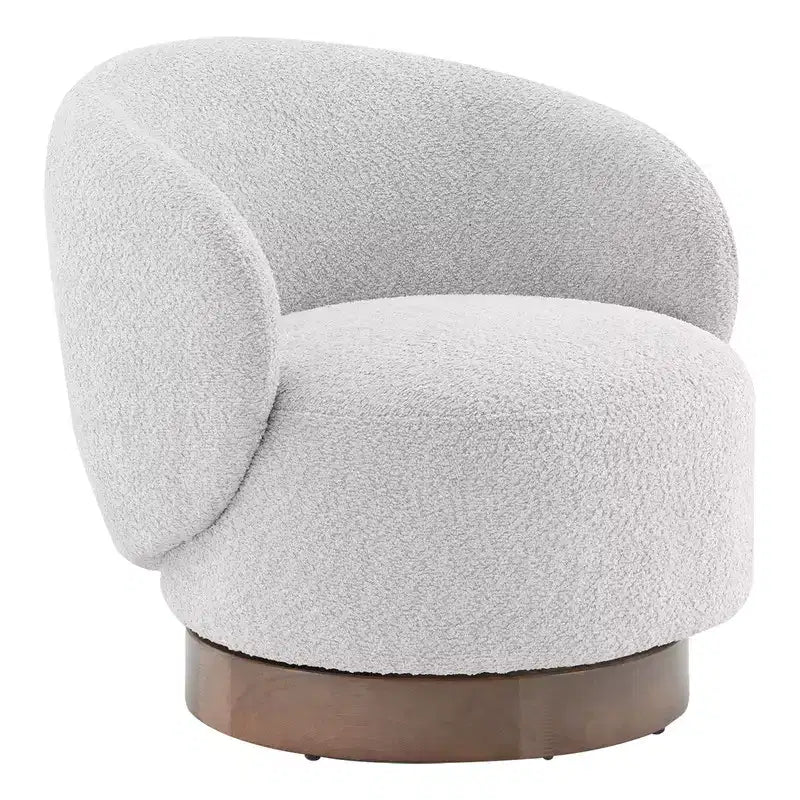 Fauteuil d'appoint pivotant Spruce&Spring en tissu avec base en bois