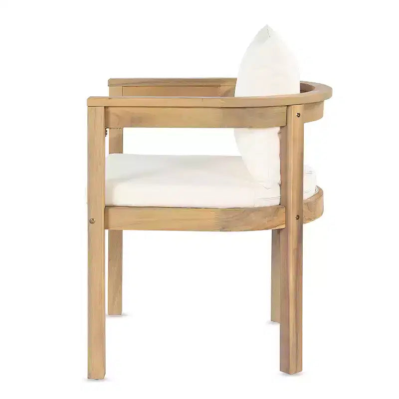 Ensemble de salle à manger d'extérieur rustique Christopher Knight Home Irene 9 pièces en bois d'acacia avec chaises à dossier incurvé et coussins