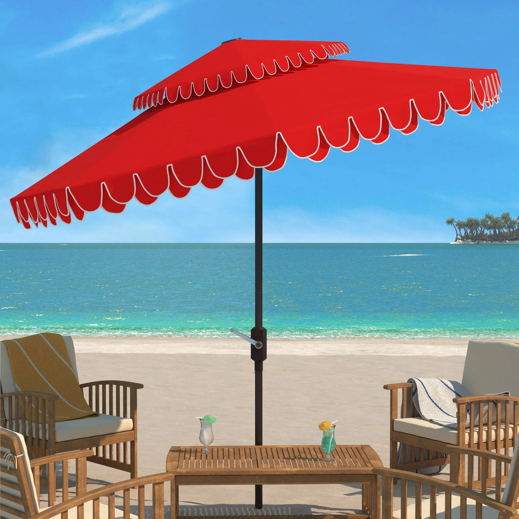 Parasol déporté double toit 274 cm avec cantonnière Kjerstin SAFAVIEH Outdoor