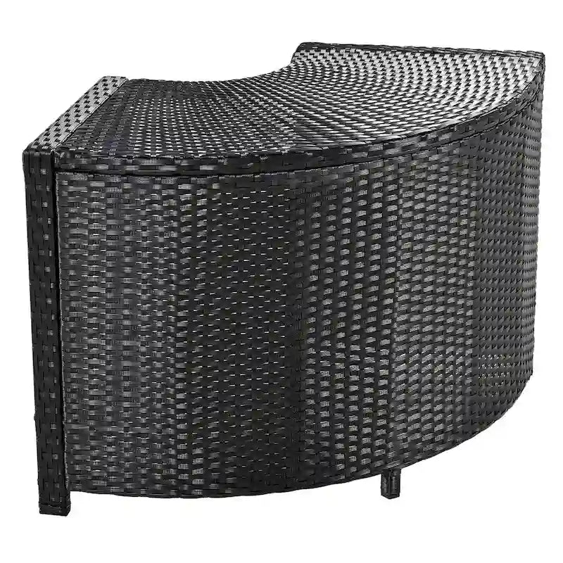 Canapé d'angle d'extérieur en rotin pour spa, forme quadrilatérale
