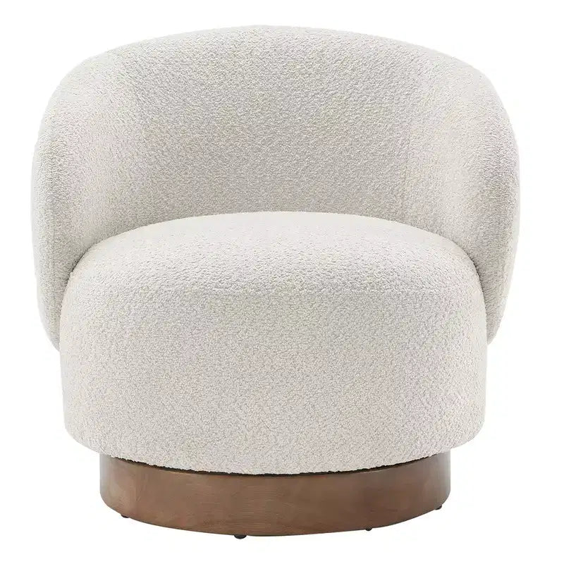 Fauteuil d'appoint pivotant Spruce&Spring en tissu avec base en bois