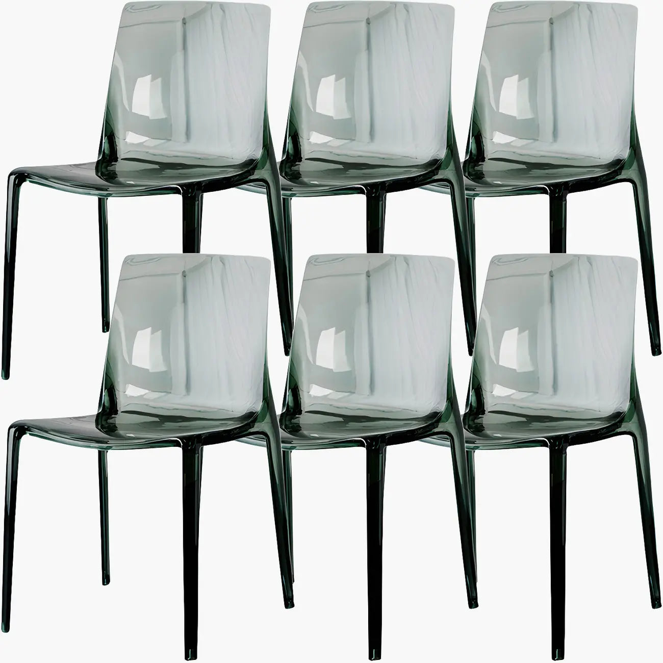 Chaise de salle à manger sans accoudoirs à dossier bas en acrylique ambre
