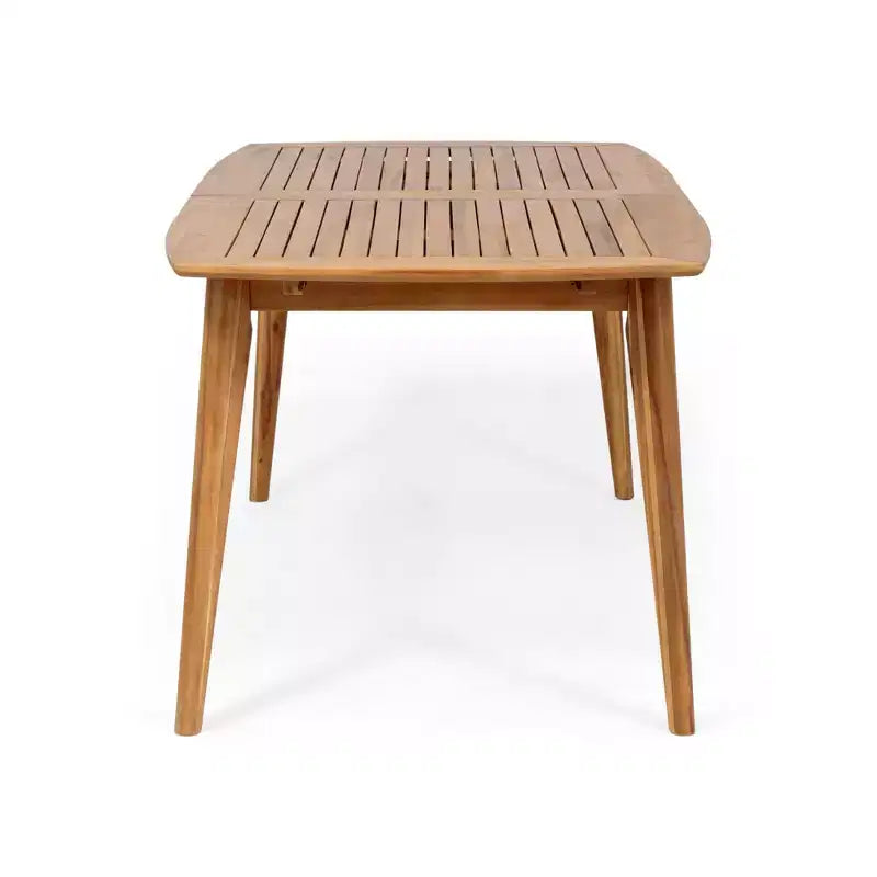 Ensemble de salle à manger d'extérieur 7 pièces extensible avec chaises empilables, table en bois d'acacia