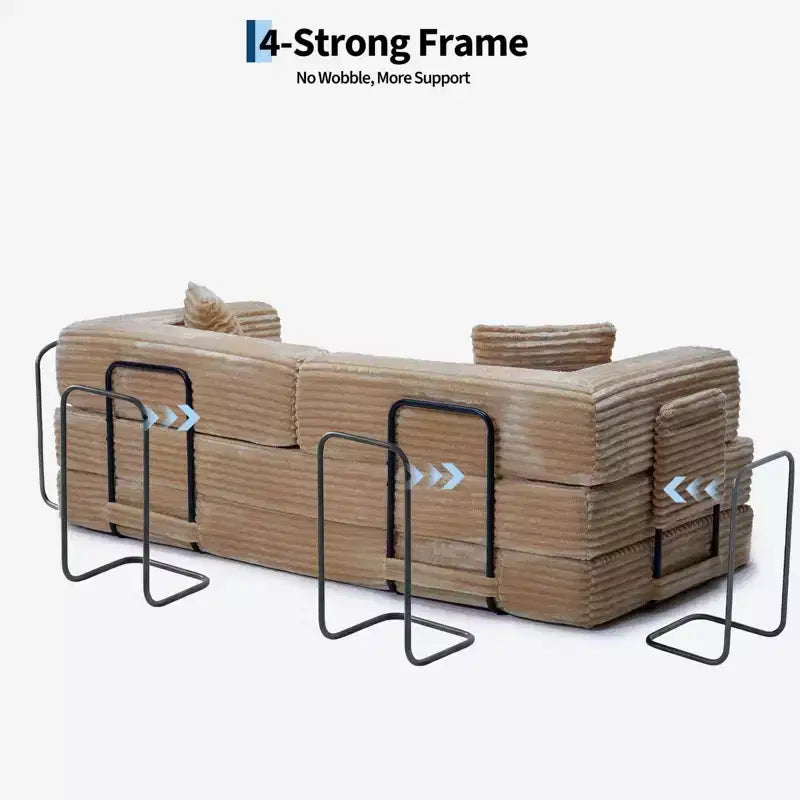 80,7 Canapé-lit convertible 5-en-1 – Corduroy, 1200 lbs, Aucun assemblage requis