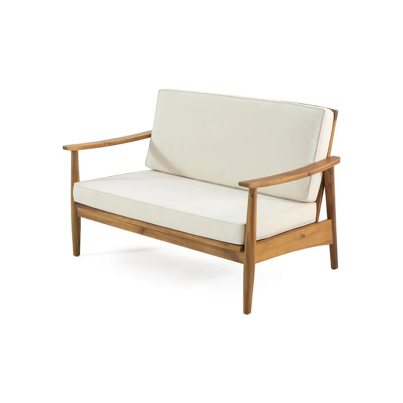Ensemble de conversation d'extérieur 4 places en bois d'acacia Willowbrook par Christopher Knight Home