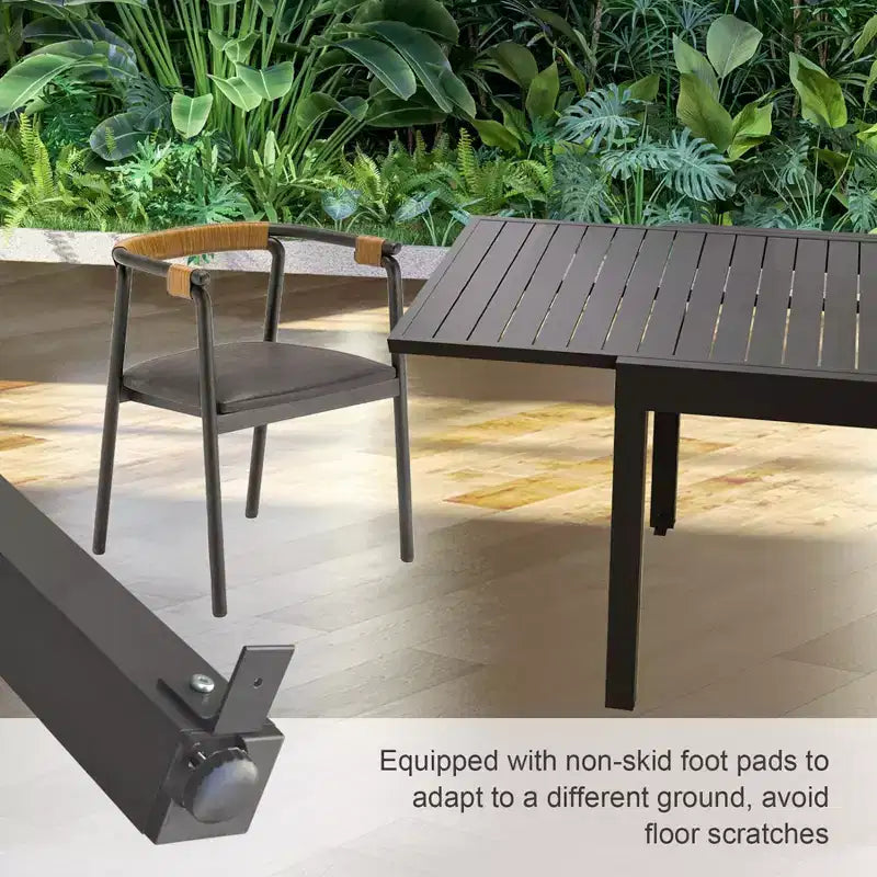 Table à manger extensible Okak en aluminium pour patio, cuisine et salle à manger