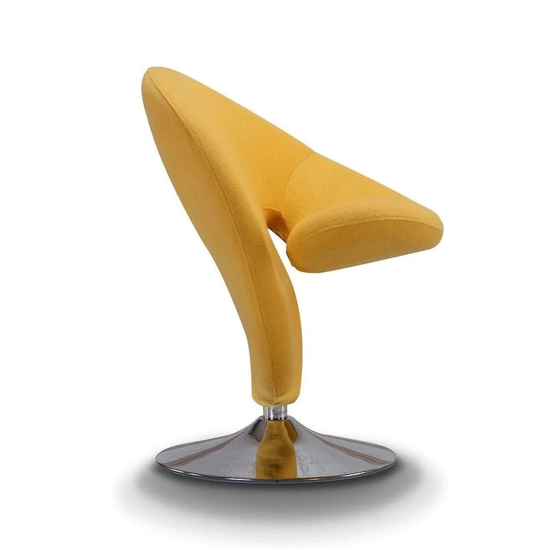 Fauteuil pivotant en mélange de laine et chrome Curl de Manhattan Comfort (lot de 2)
