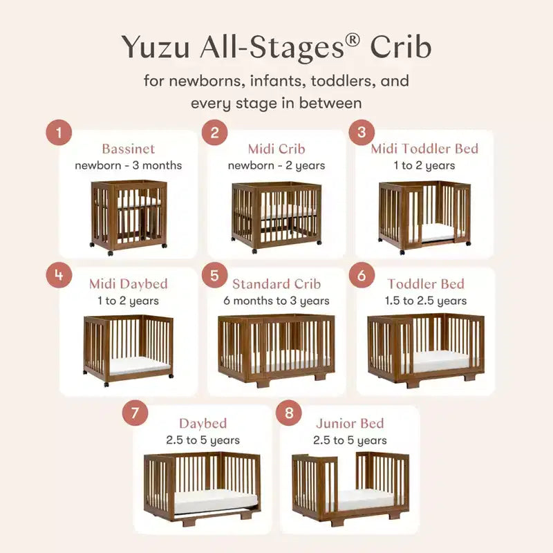 Lit de bébé convertible 8-en-1 Yuzu de Babyletto avec kits de conversion toutes étapes