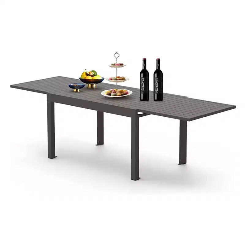 Table à manger extensible Okak en aluminium pour patio, cuisine et salle à manger