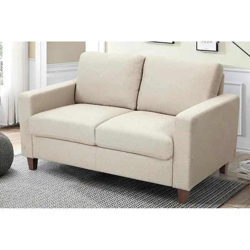 Canapé 2 places moderne du milieu du siècle Miles avec grands coussins de dossier réversibles