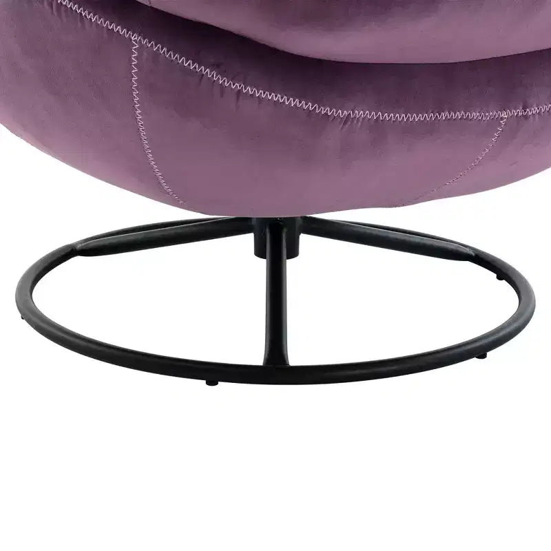 Fauteuil d'appoint en velours Okak avec pouf, fauteuil de salon moderne de style scandinave sans accoudoirs, fauteuil d'appoint doux et confortable pour regarder la télévision, jouer à des jeux