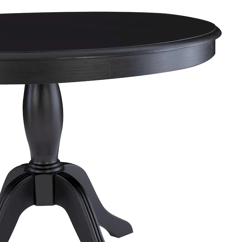 Table ronde à pied central en bois massif