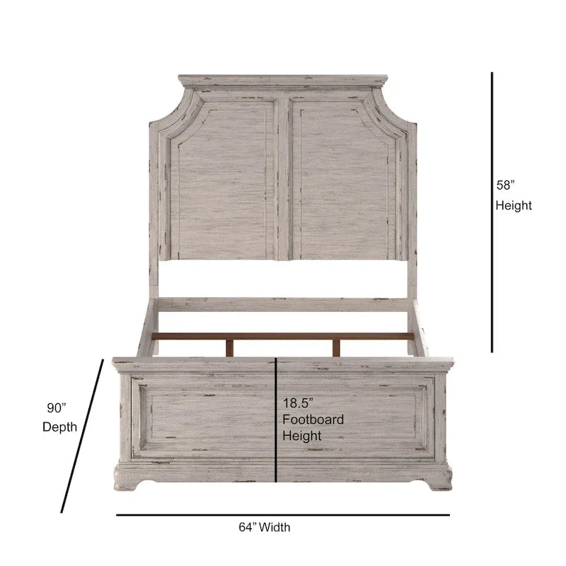 Ensemble de chambre à coucher Palisade 5 pièces blanc antique