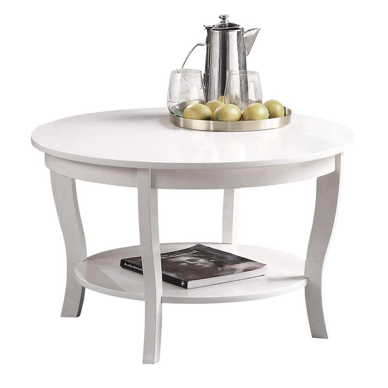 Table basse ronde avec étagère American Heritage de Convenience Concepts