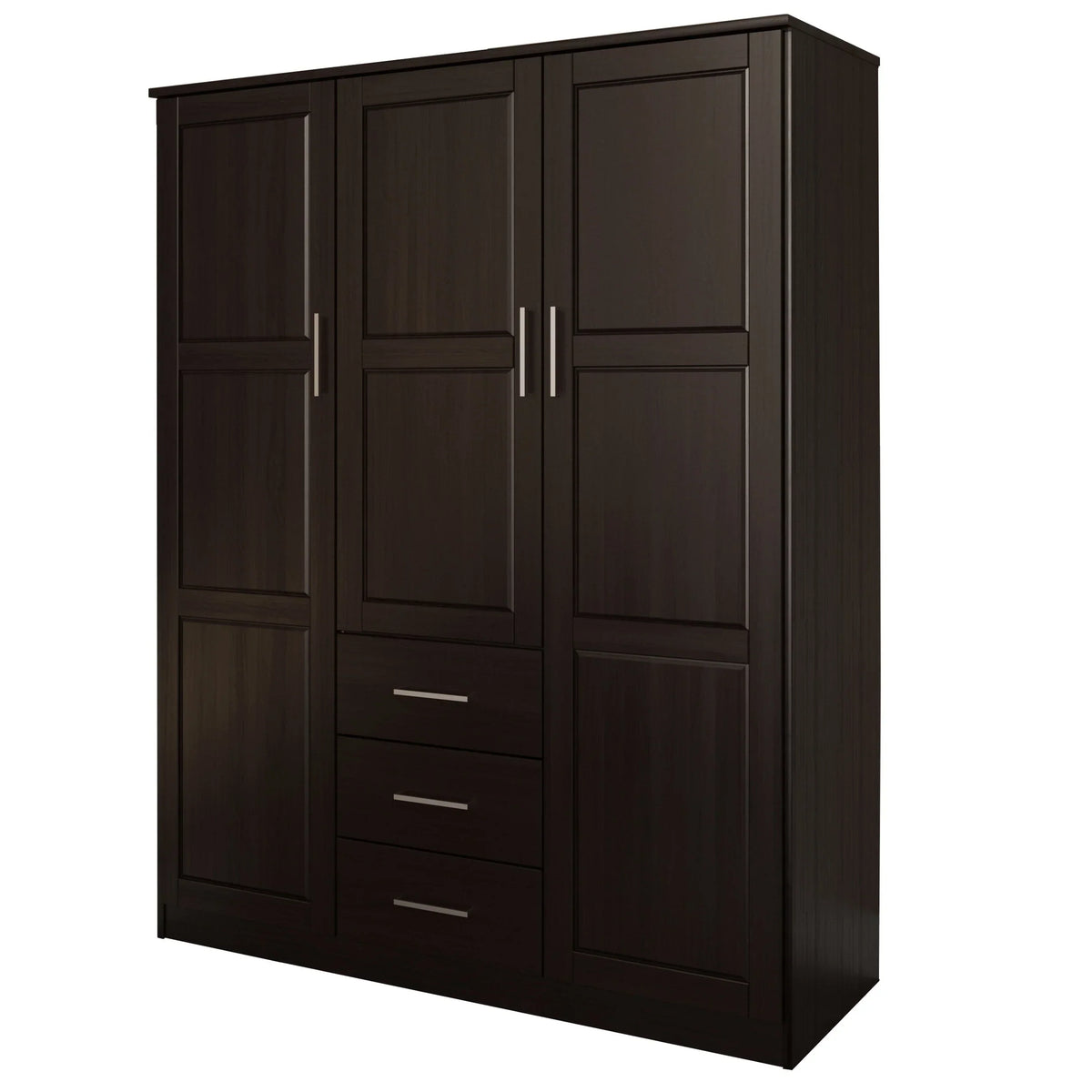 Palace Imports Armoire Cosmo 3 portes 100 % bois massif avec portes en bois massif ou portes miroir