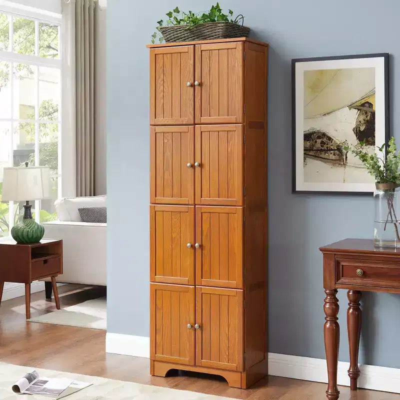 Armoire de rangement haute de 183 cm avec 8 portes et 4 étagères pour salon, cuisine ou bureau
