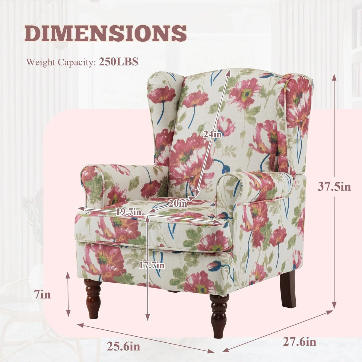 Fauteuil d'appoint moderne Erommy, fauteuil à dossier haut, canapé simple en tissu rembourré avec boutons et pieds en bois pour salon