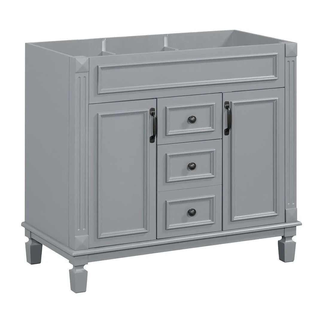 Meuble-lavabo de salle de bain moderne de 91 cm avec lavabo et armoire de toilette, 2 portes et 2 tiroirs
