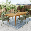 Ensemble de salle à manger d'extérieur 7 pièces extensible avec chaises empilables, table en bois d'acacia