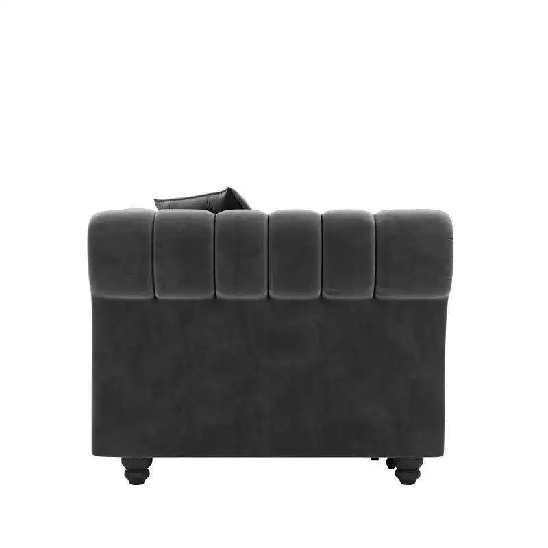 Canapé-lit gigogne 3-en-1 King Size Whisen Velvet et canapé convertible avec pouf mobile, design capitonné