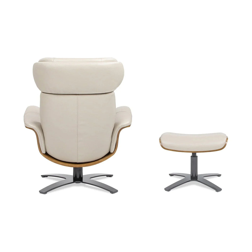 Jovan 31.5 Fauteuil inclinable en cuir véritable avec ottoman