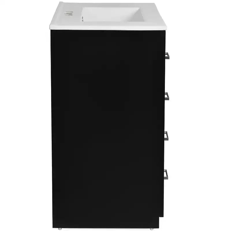 Meuble-lavabo de salle de bain 30 po avec armoire et 3 tiroirs – Noir / Bleu / Vert / Indigo / Blanc