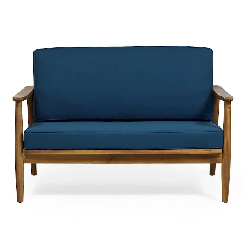 Ensemble de conversation d'extérieur 4 places en bois d'acacia Willowbrook par Christopher Knight Home