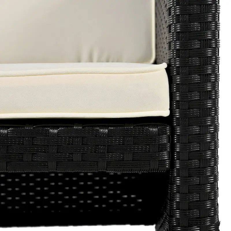 Canapé d'angle d'extérieur en rotin pour spa, forme quadrilatérale