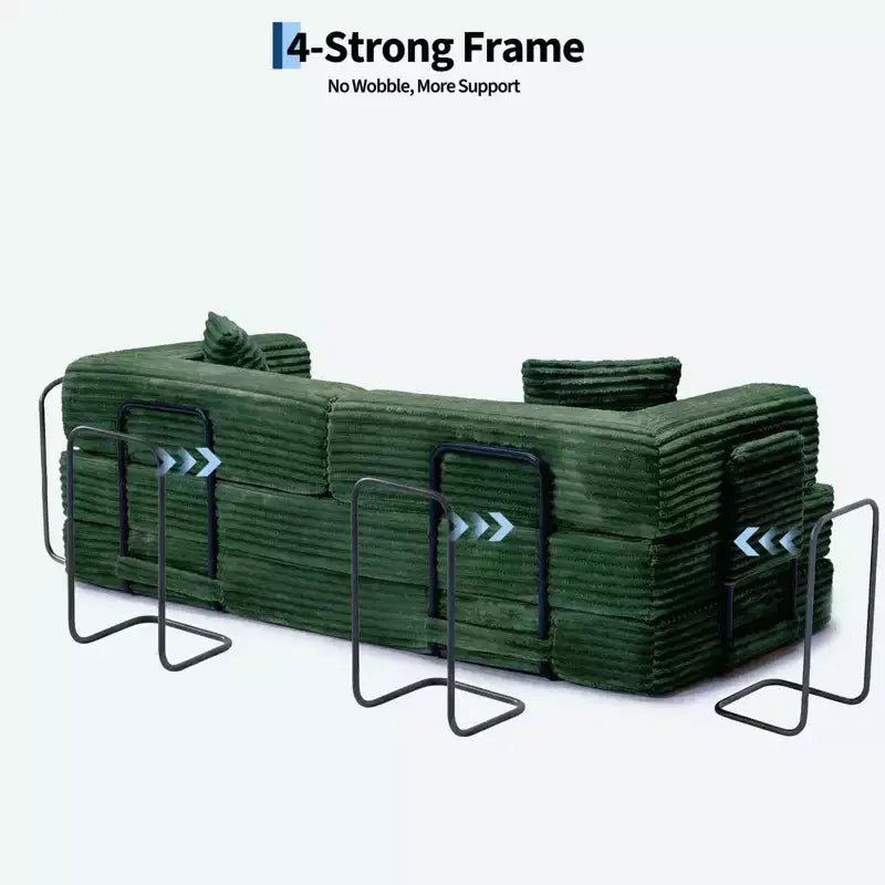 80,7 Canapé-lit convertible 5-en-1 – Corduroy, 1200 lbs, Aucun assemblage requis